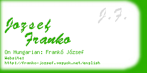 jozsef franko business card
